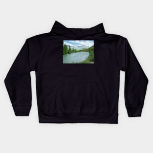 Wheaton River alpine valley Yukon Territory Canada Kids Hoodie